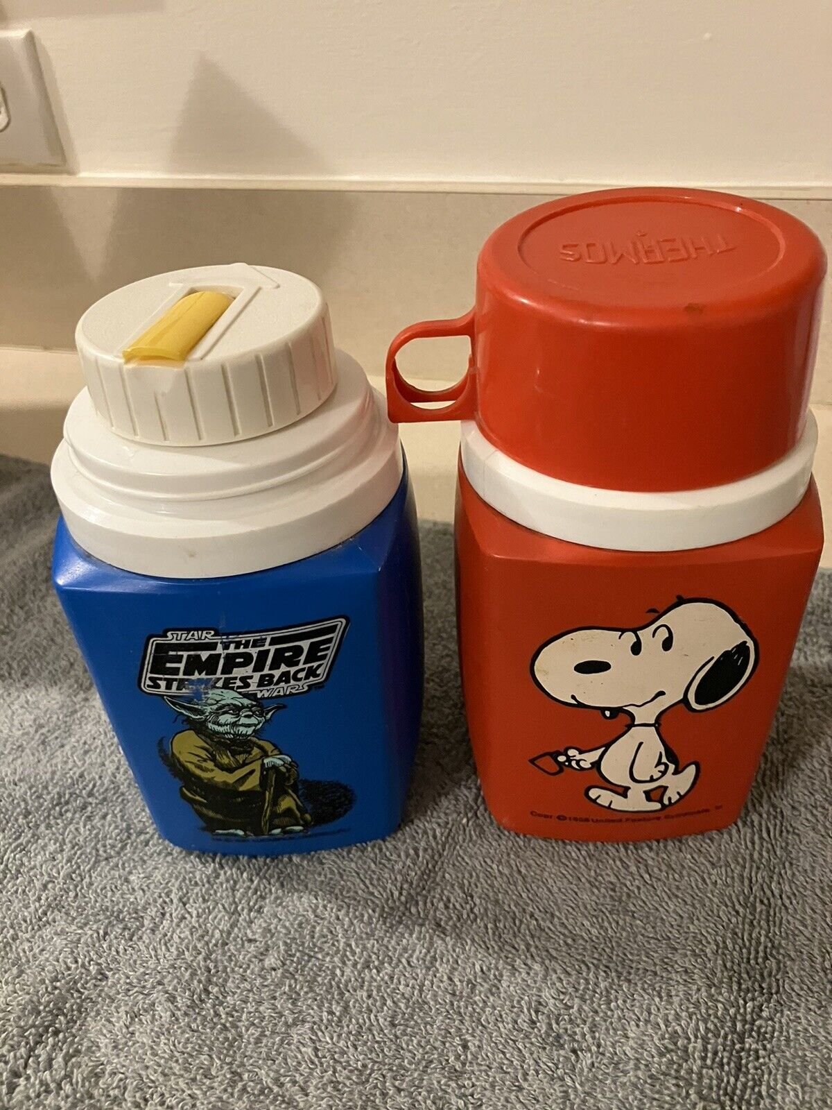 2 Vintage Thermos Containers- Snoopy & empire Strikes Back