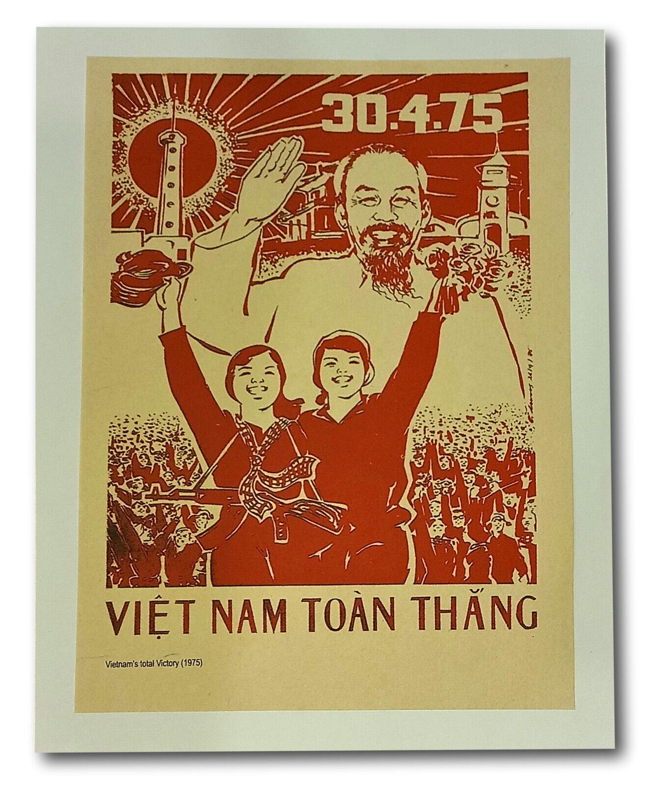Vietnam War Propaganda Poster 1975 Total Victory Over The American Forces 12x16