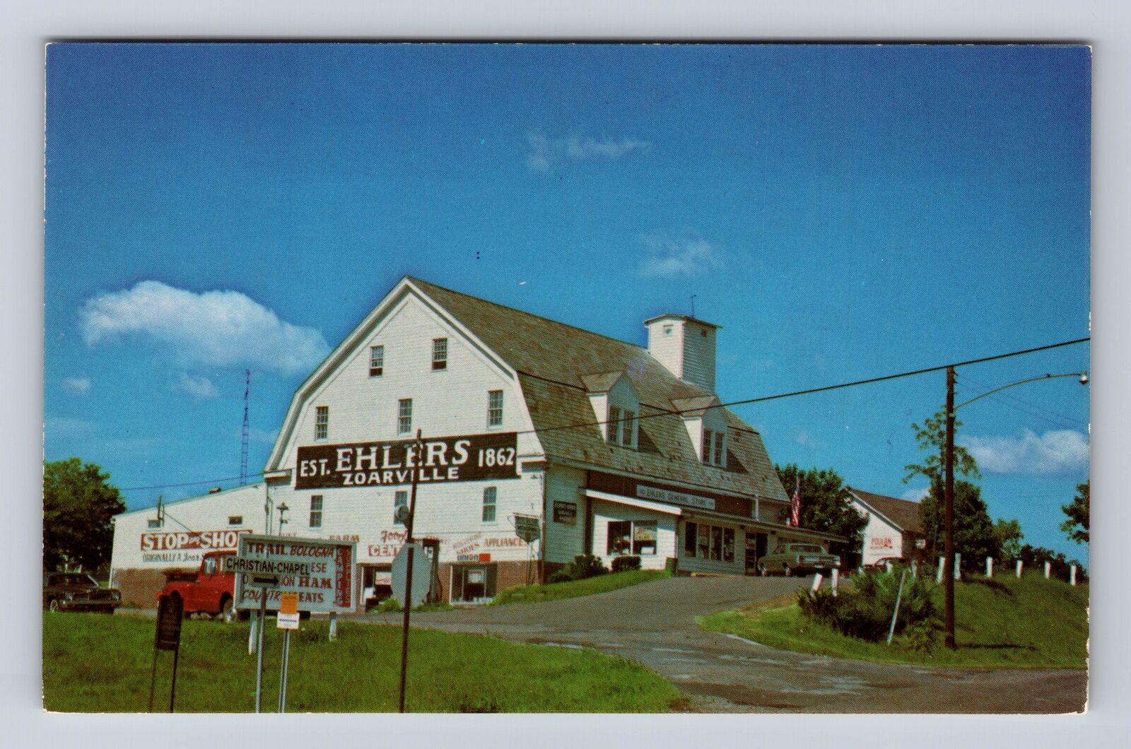 Zoarville OH-Ohio, Ehler's General Store, Rt. 800, Advertising, Vintage Postcard