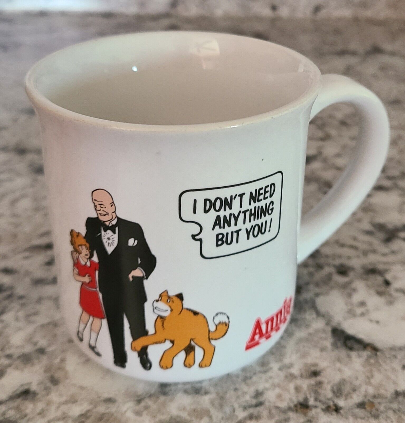 VINTAGE 'ANNIE' COFFEE MUG • 1982 by Applause Beverage Cup Little Orphan Musical