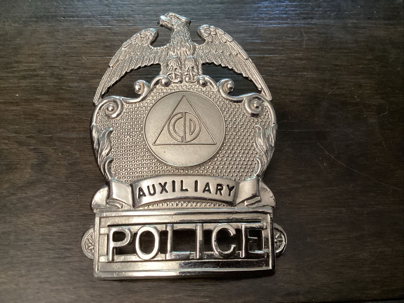 Vintage Rare Obsolete Auxiliary Police Civil Defense Badge
