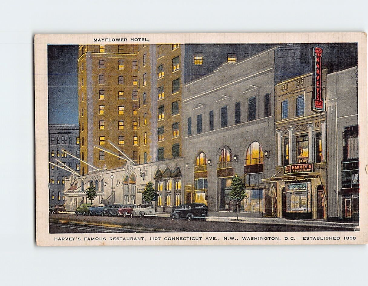 Postcard Harvey's Famous Restaurant Washington DC USA