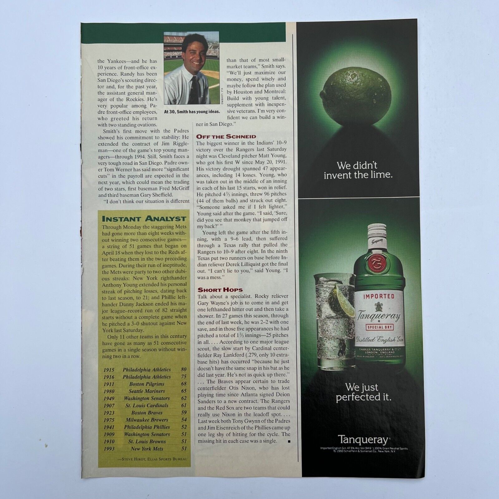 Vintage Tanqueray Special Dry Gin Magazine Print Ad Full Page Advertisement