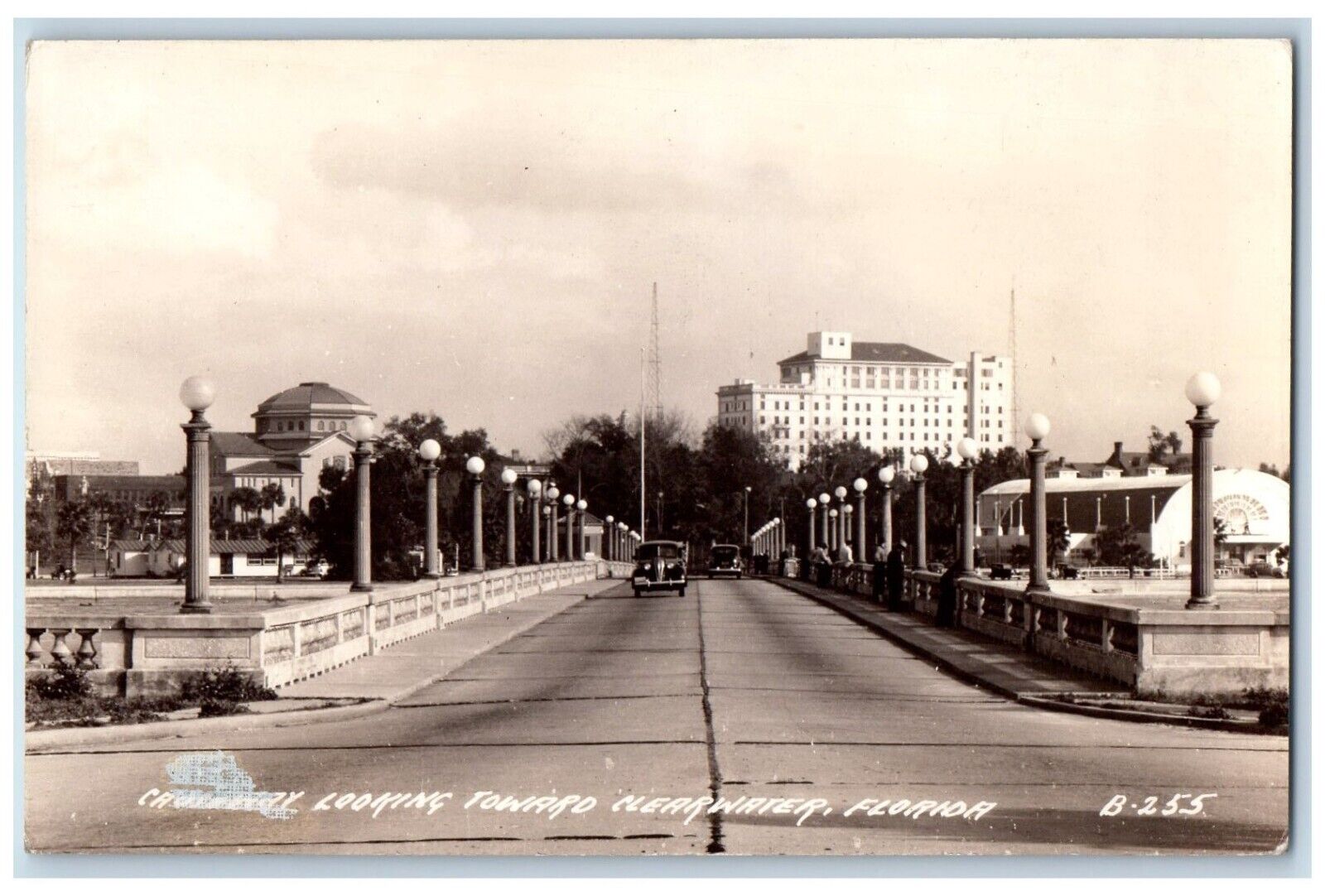 c1940\'s Causeway Looking Towards Clearwater Florida FL RPPC Photo Postcard