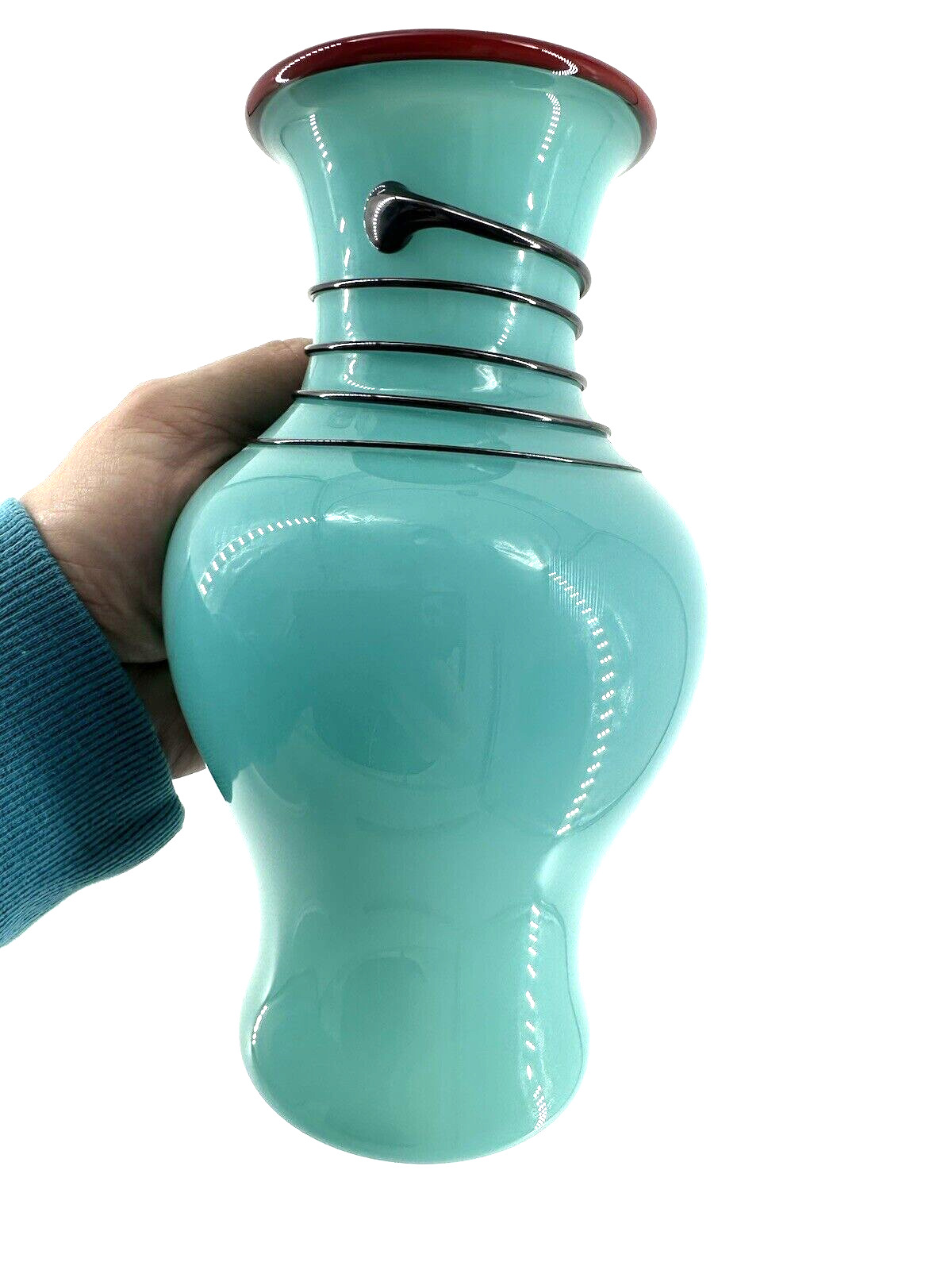 XRARE Thomas Maras 2009 ARTIST SIGNED Studio Art Glass Vase HAND BLOWN GLASS 8