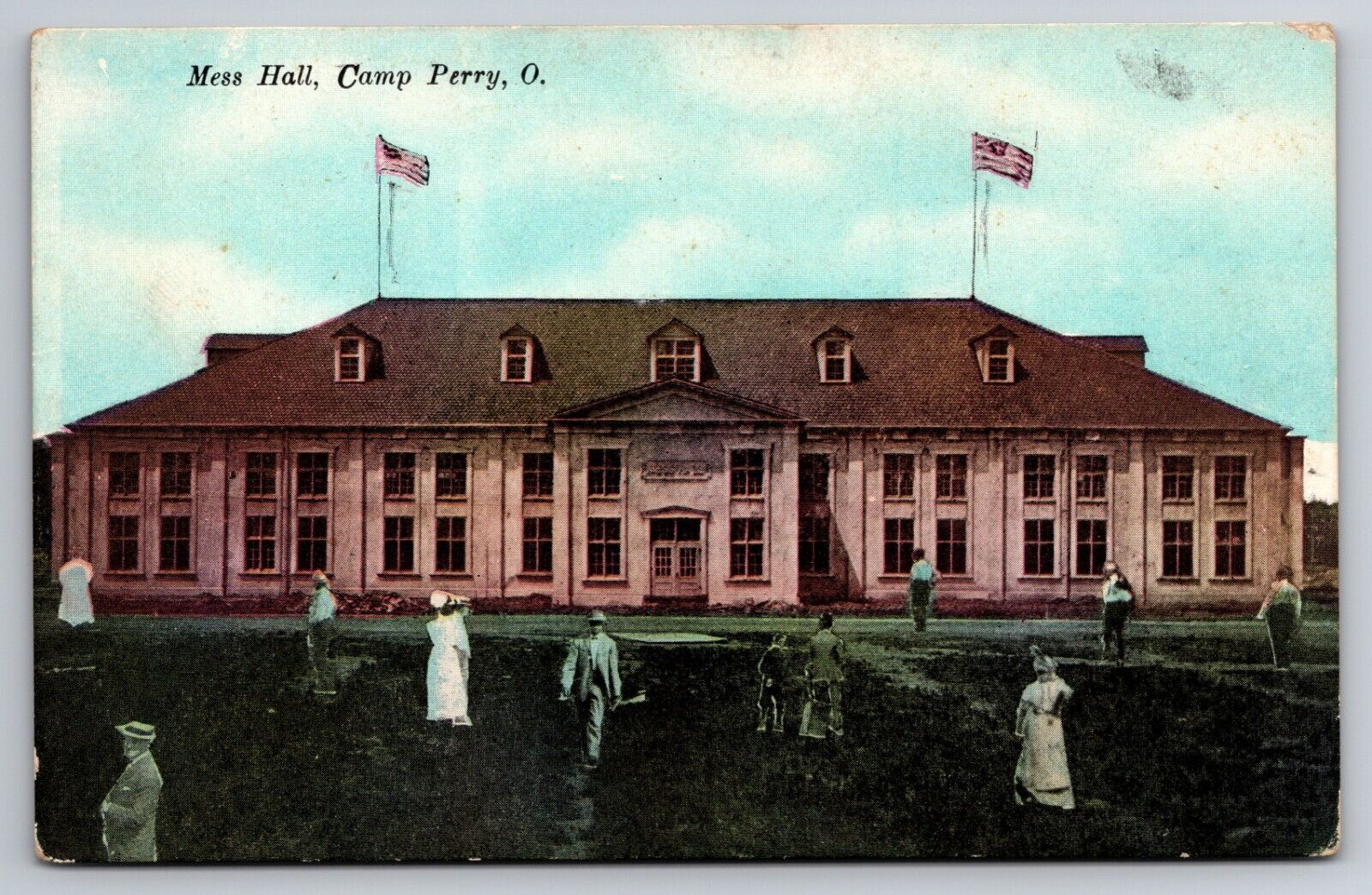 Mess Hall Camp Perry Ohio OH c1910 Postcard