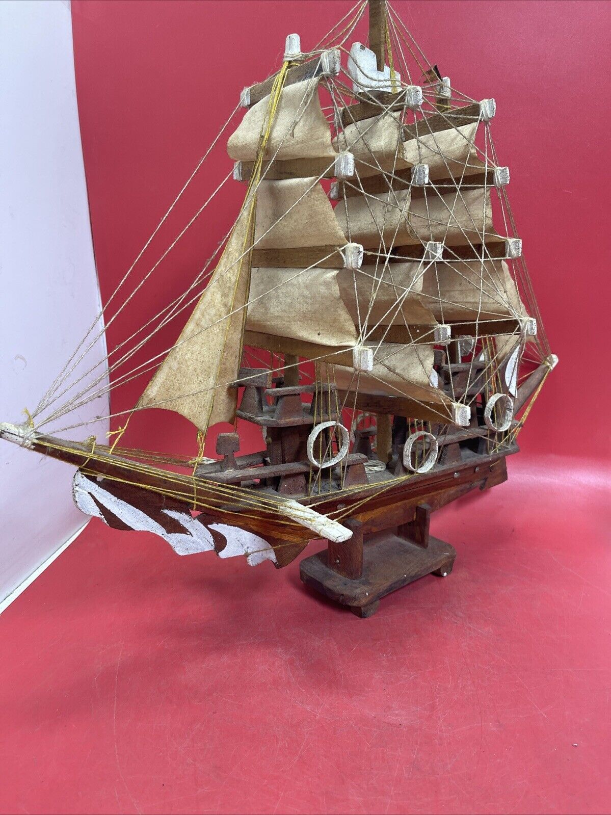 Vintage Wooden  Model Ship