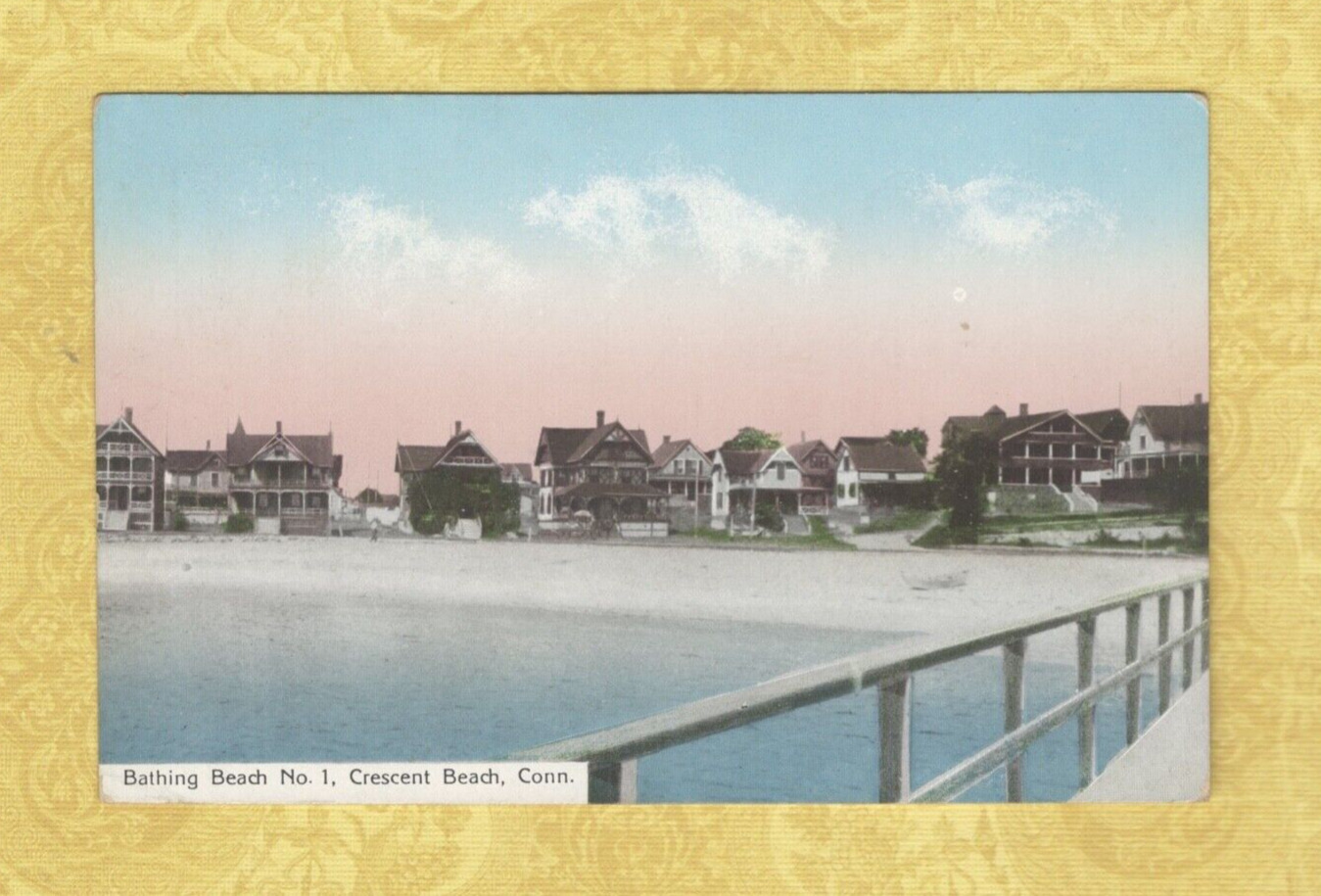 CT Niantic Crescent beach bathing #1 ROW OF HOMES CONN to South Windsor Church