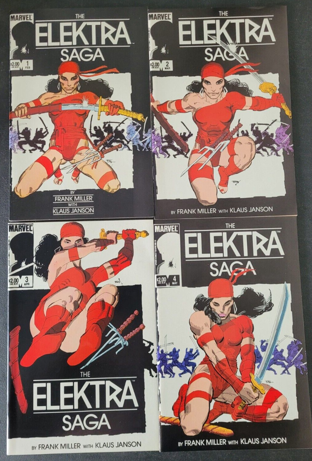 THE ELEKTRA SAGA #1-4 (1984) MARVEL COMICS FULL COMPLETE SERIES FRANK MILLER ART