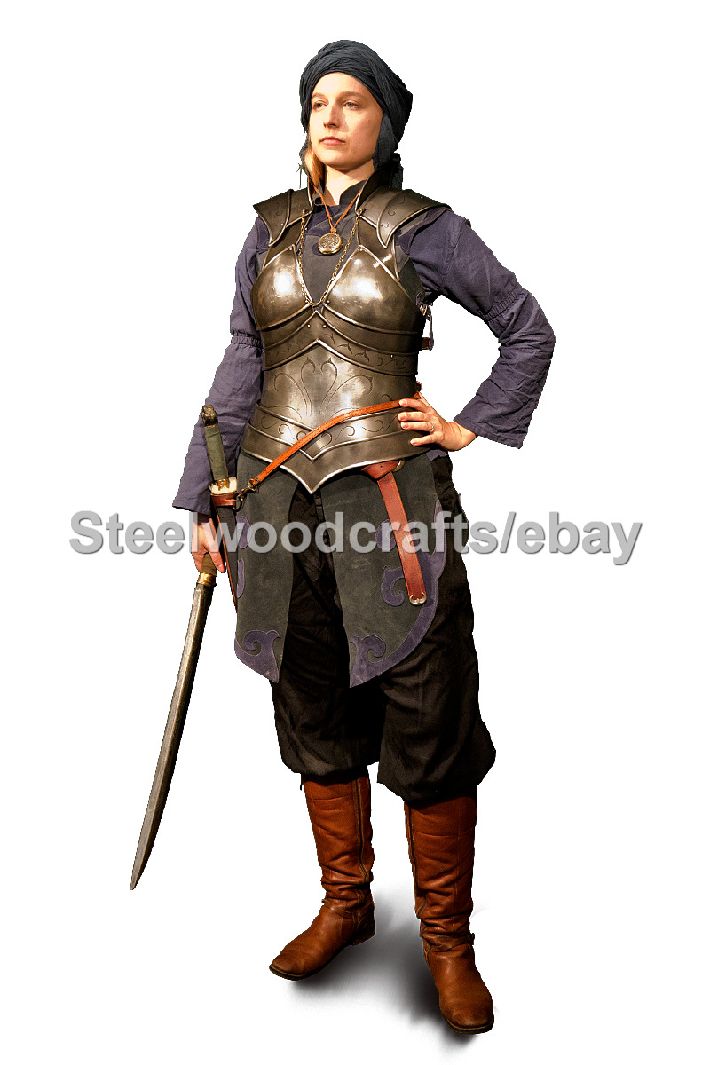 18 Gauge Steel Medieval Oriental Lady warrior Cuirass Armor Front & Back