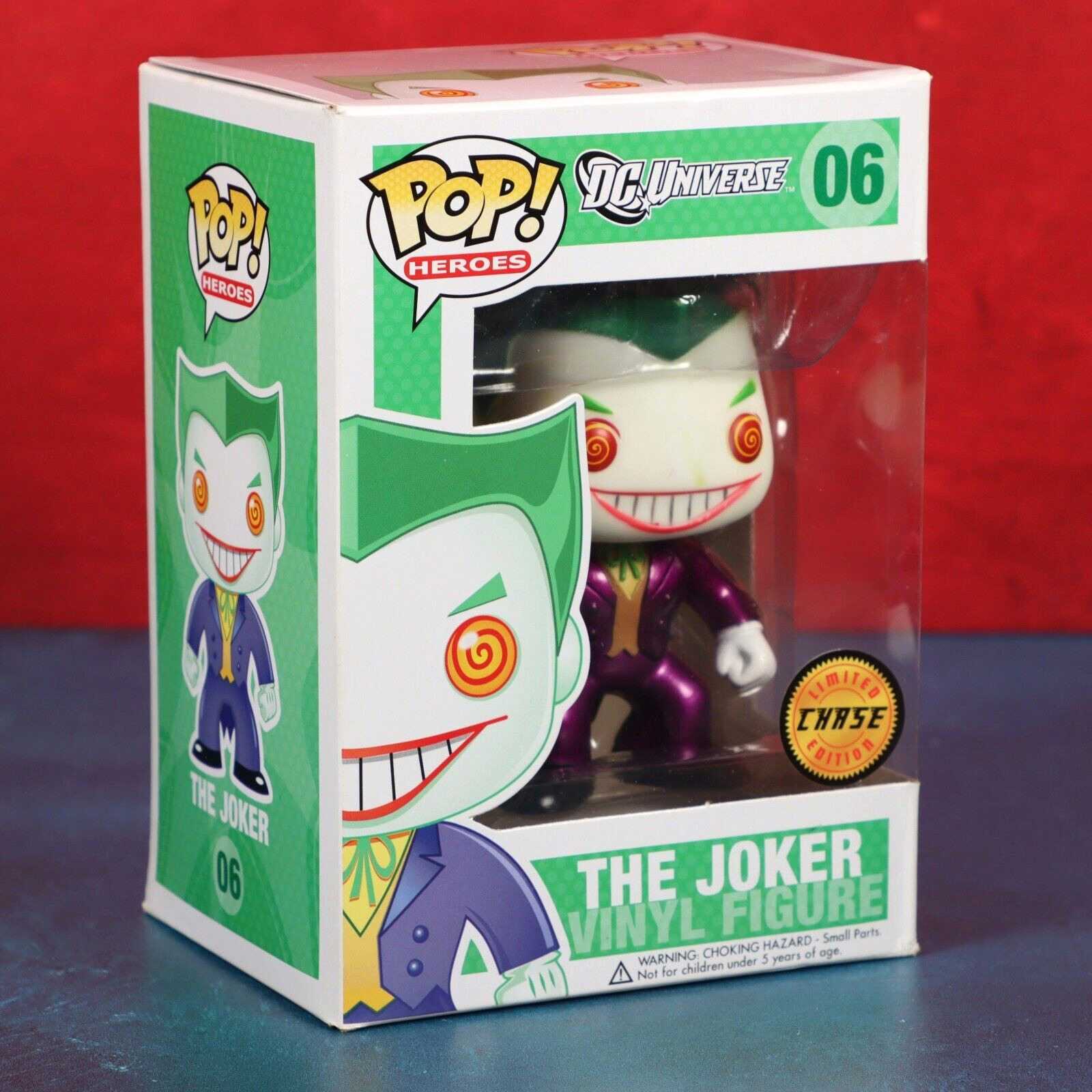 Funko Pop DC Universe Joker 06 LE Metallic Chase Box Issue 2015 With Protector