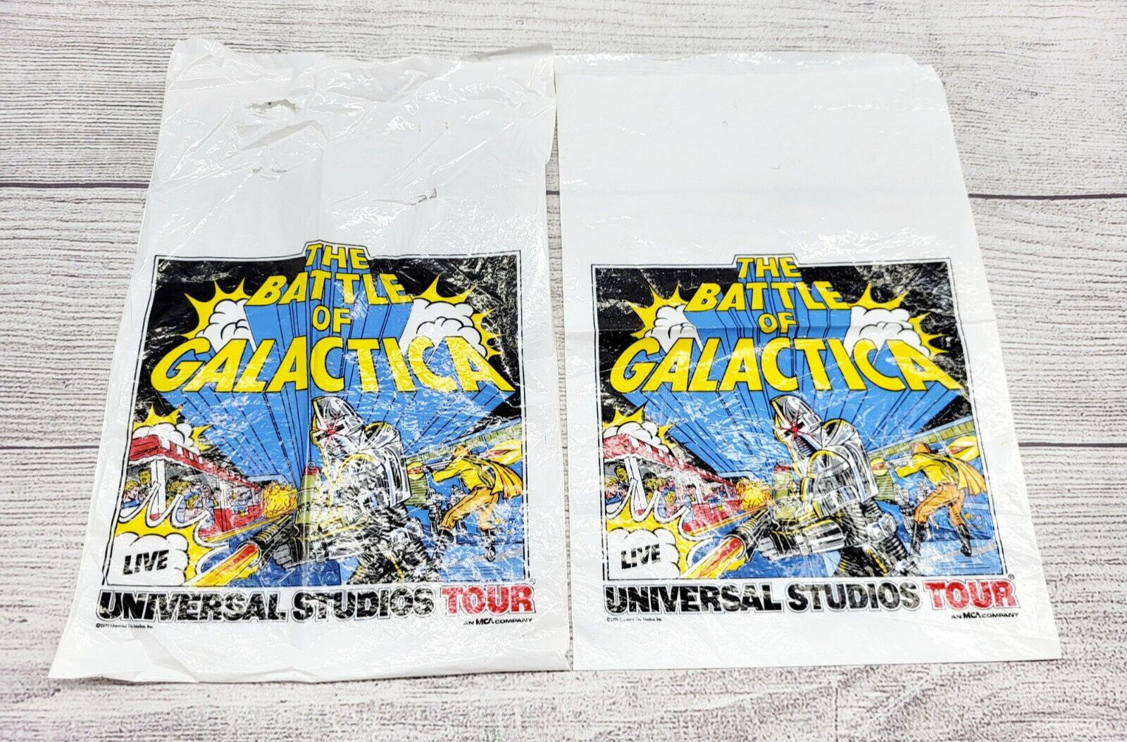 Vintage 1979 Universal Studios Battlestar Galactica Tour Bag Set of 2