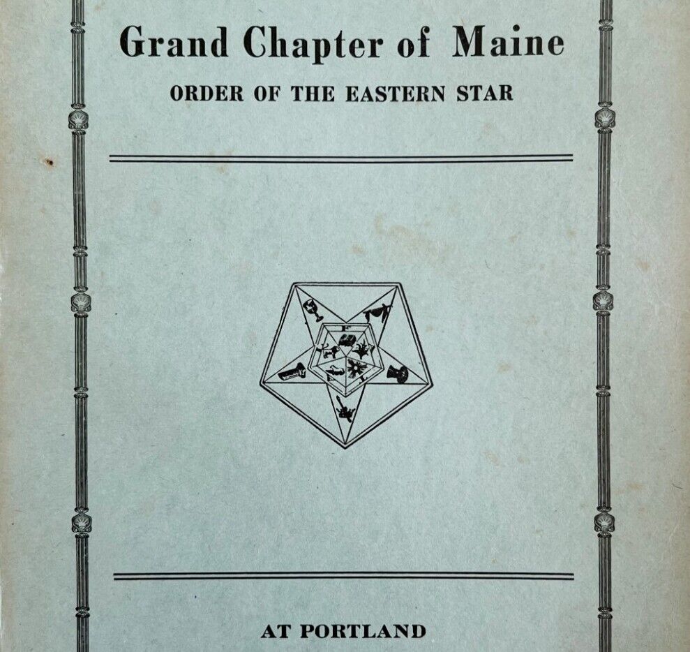 Order Of The Eastern Star 1926 Masonic Maine Grand Chapter Vol XI PB Book E47