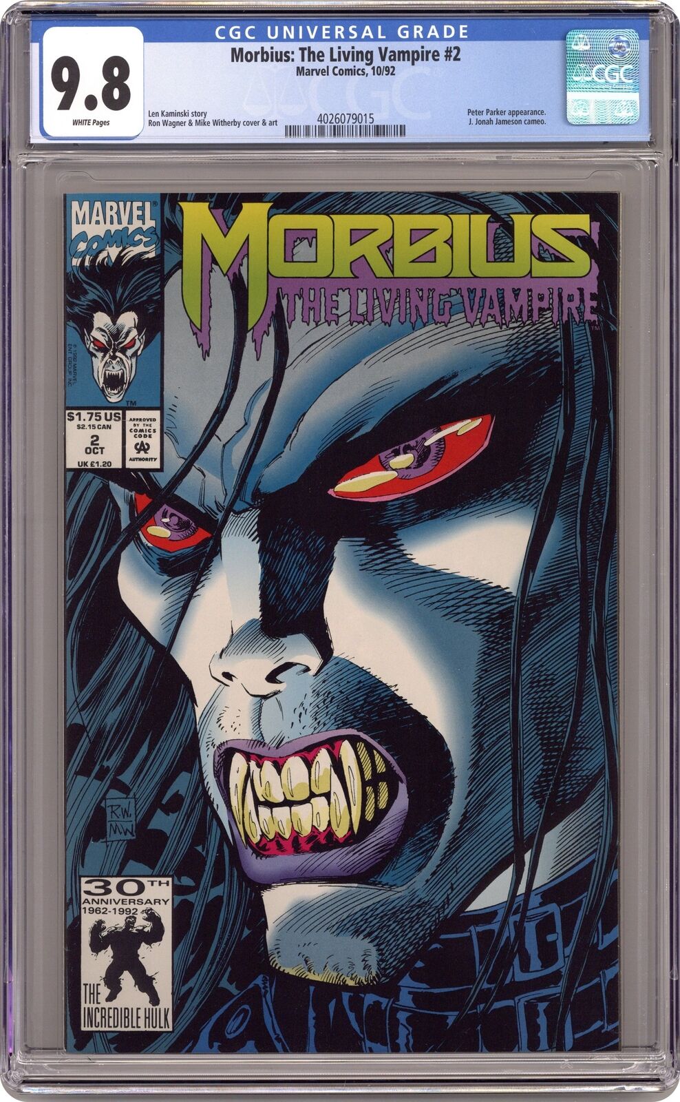 Morbius the Living Vampire #2 CGC 9.8 1992 4026079015
