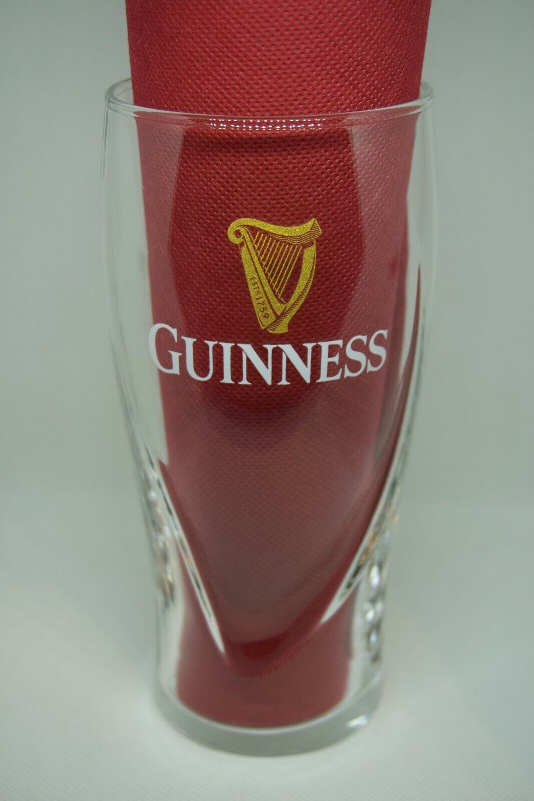 Guinness 20oz Pt Beer Glass Embossed Harp Logo New St Patricks Day Bar Man Cave