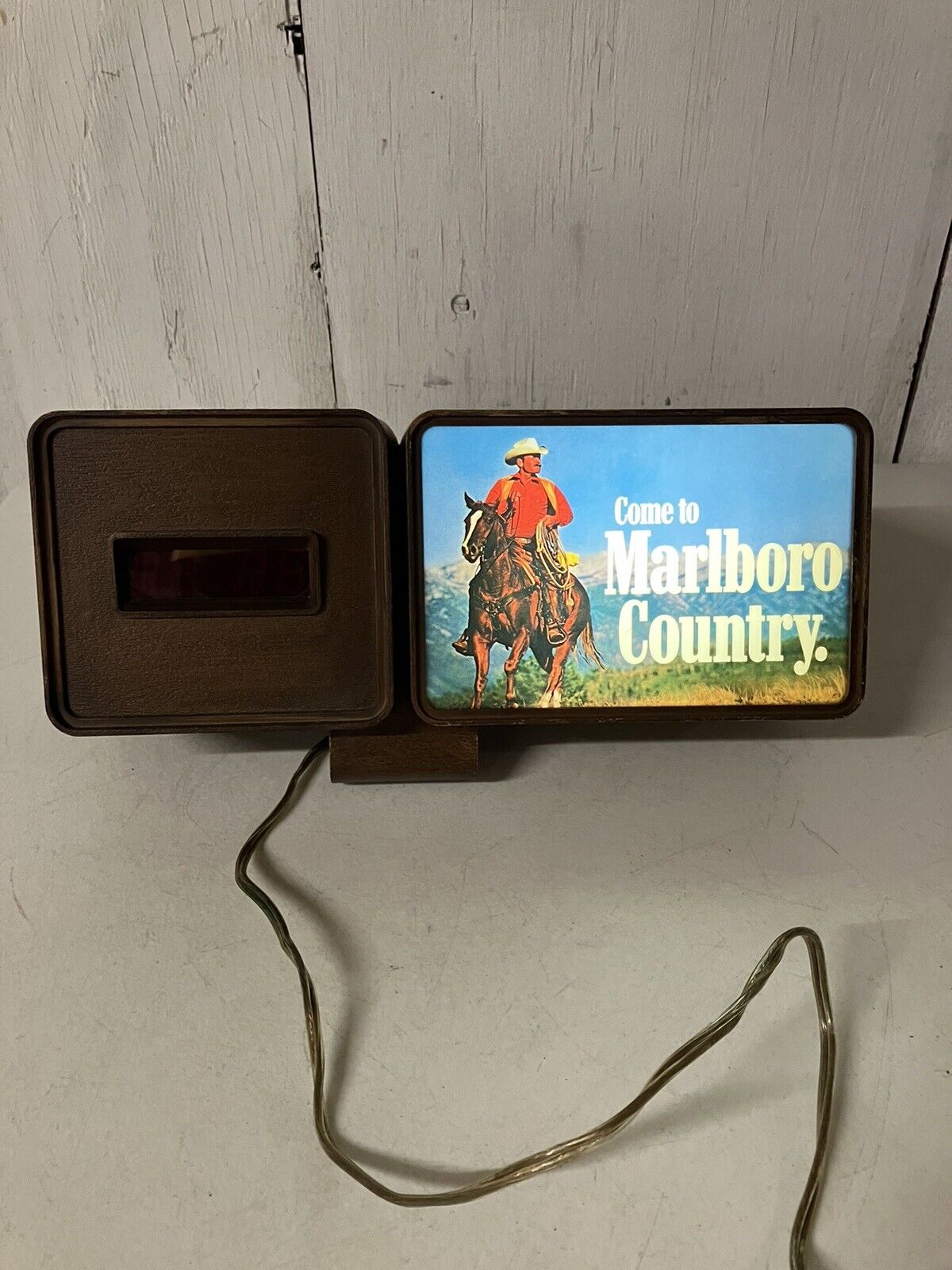 Marlboro Country Marlboro Man Light & Digital Clock Sign - Clock Doesn’t Work