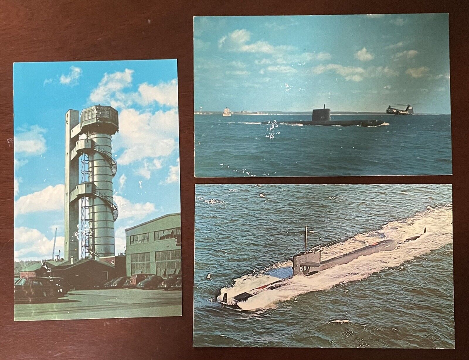 New London CT USS Nautilus USS Tullibee Submarine Training Tank Postcard Lot