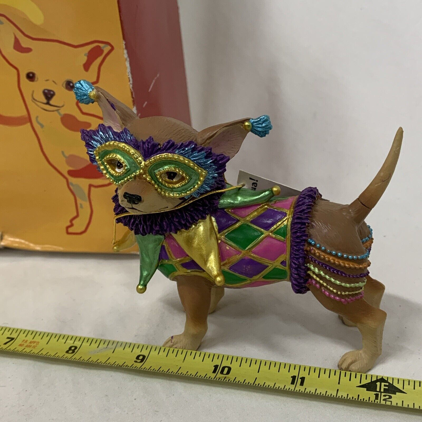 Aye Chihuahua Mardi Gras Chihuahua Dog Resin Ornament Westland Giftware