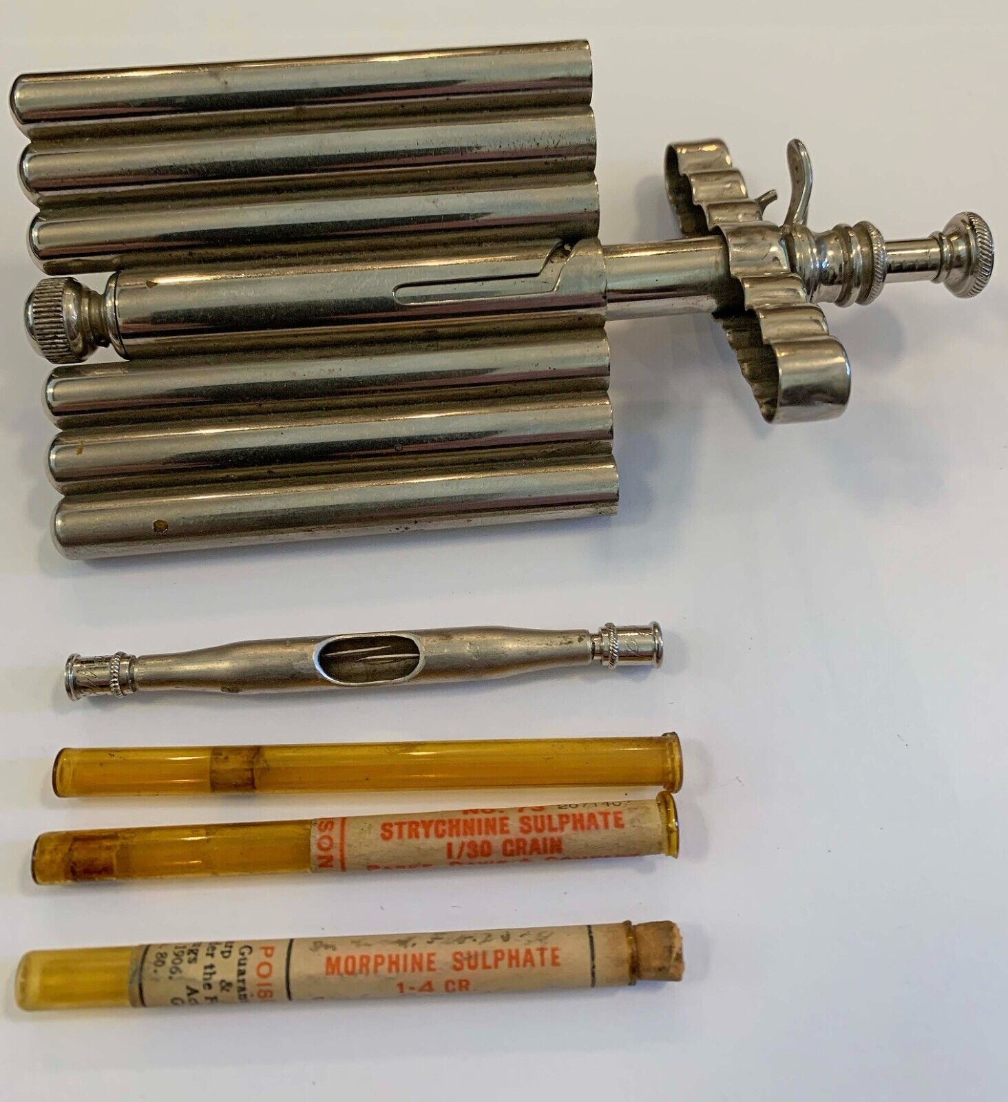 Antique Military WW1 Randall Faichney Morphine Sulfate Syringe Kit