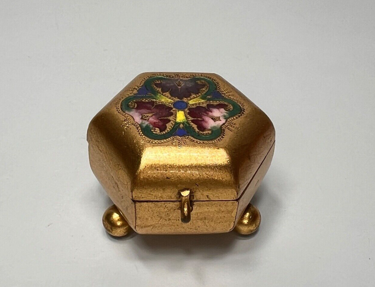 19c.Antique French Palais Royal Grand Tour Ormolu Bronze Jewelry Trinket Box