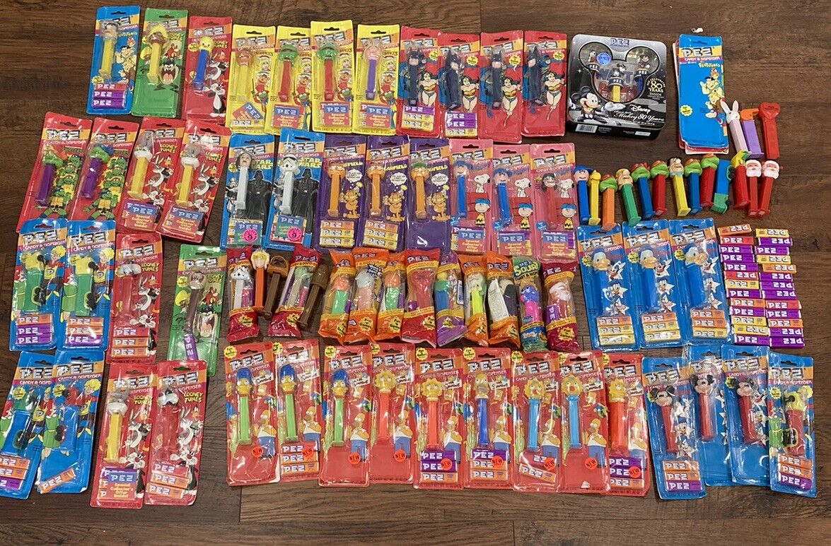 Vintage Pez Dispensers Lot Of 75 + Some No Feet 