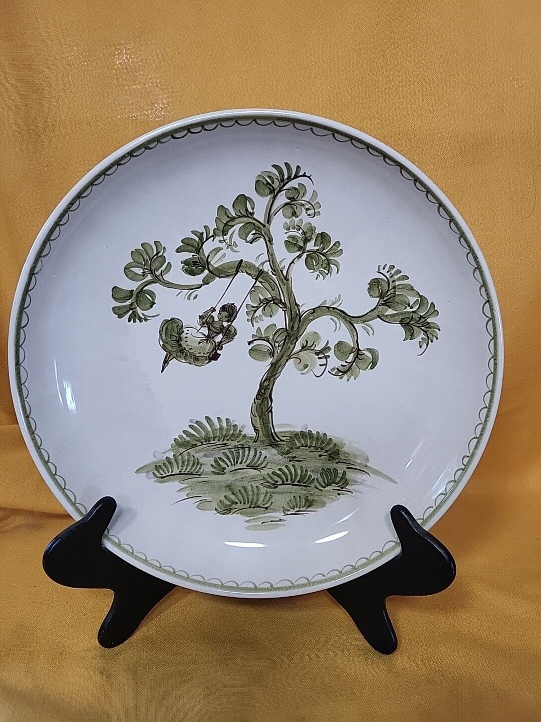 Antique Beautiful Ulmer Keramik Hand Painted Decorative Plate Germany 11\