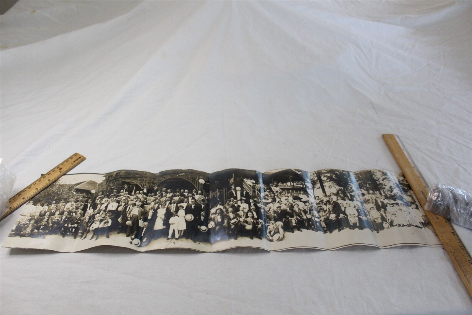 Ca. 1900's Panoramic Black & White Photo Of Cedar Point Convention