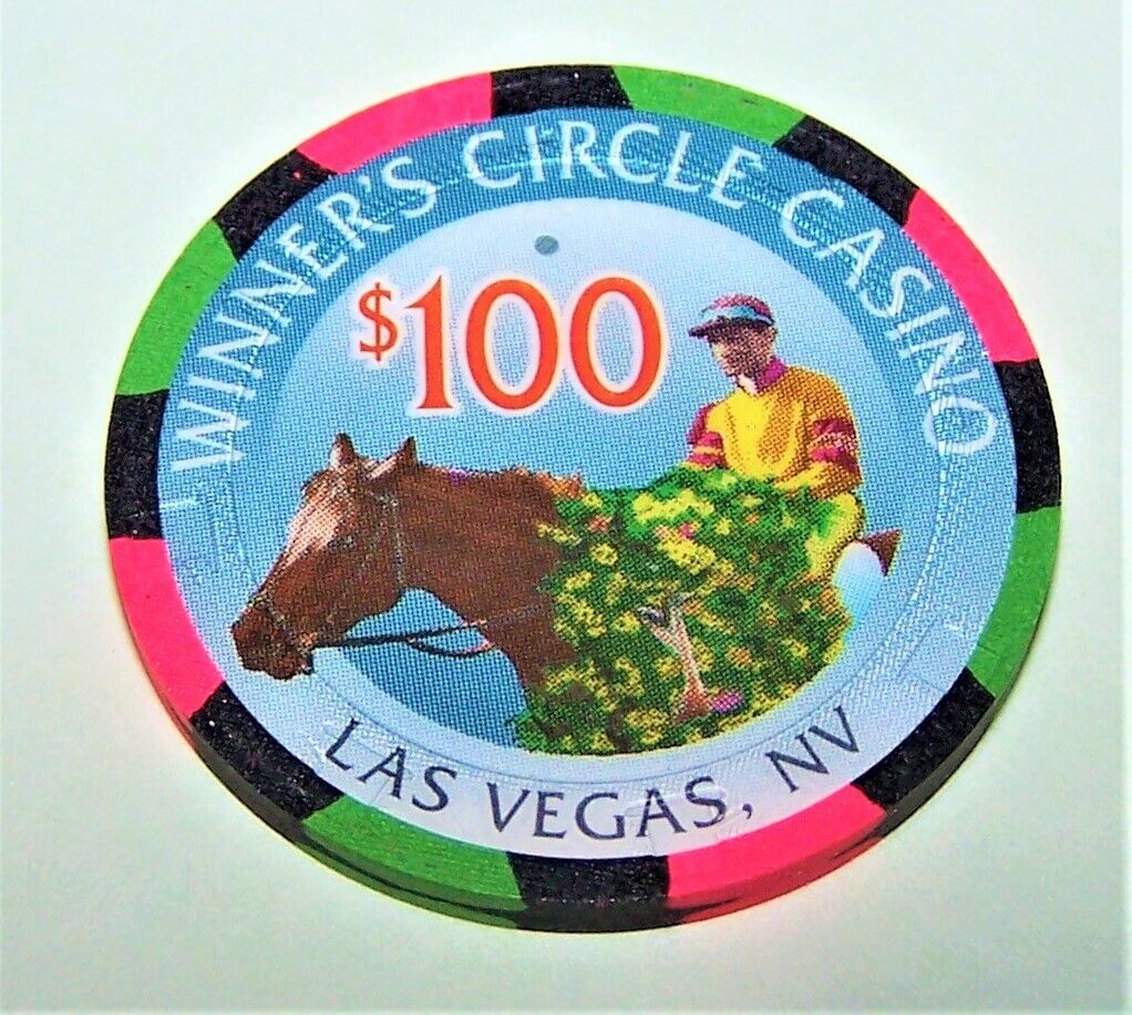 Winner\'s Circle Casino Las Vegas Nevada 100 Dollar Gaming Chip as pictured