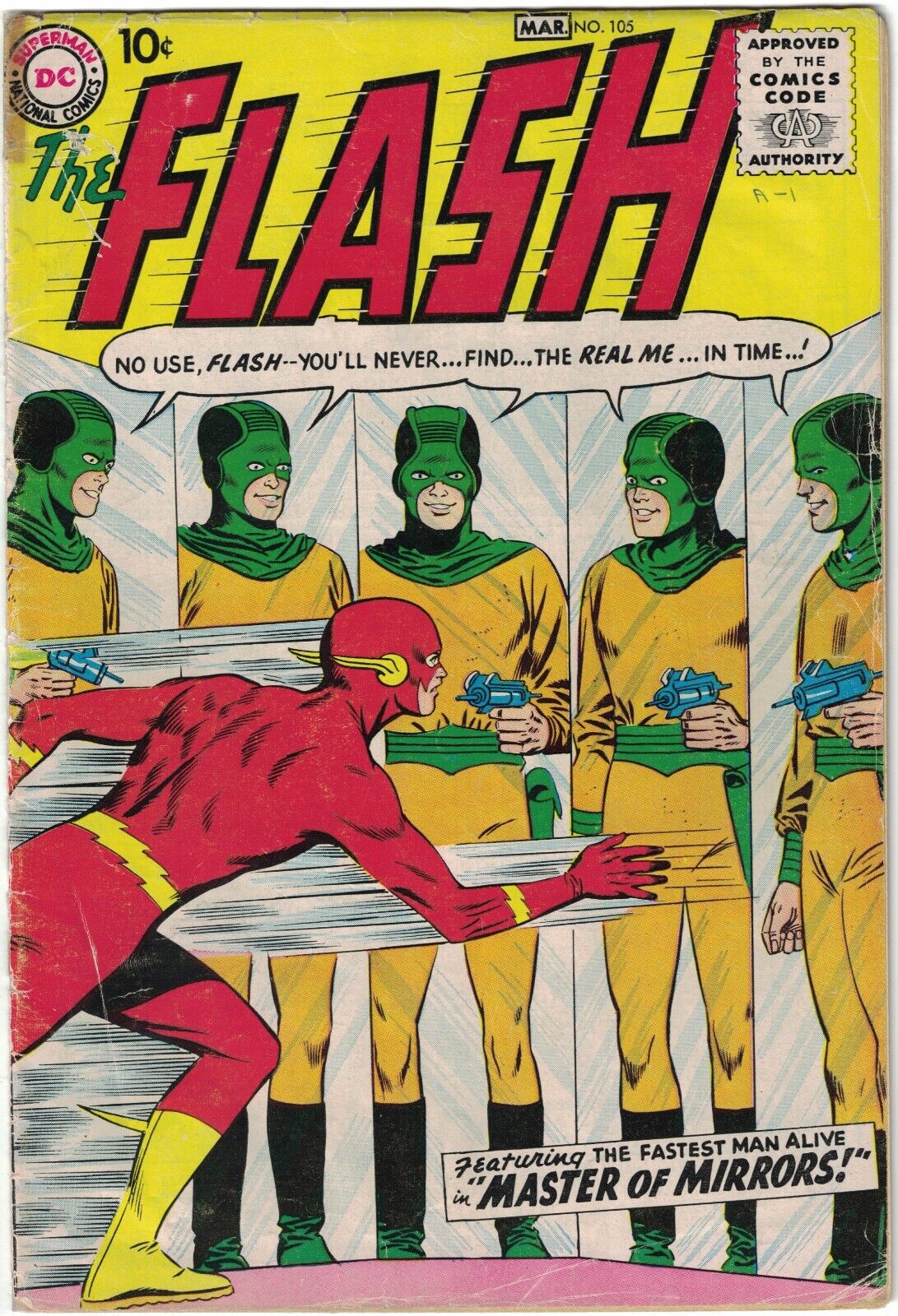 Flash #105 March 1959 1st Mirror Master Complete Cover Detached