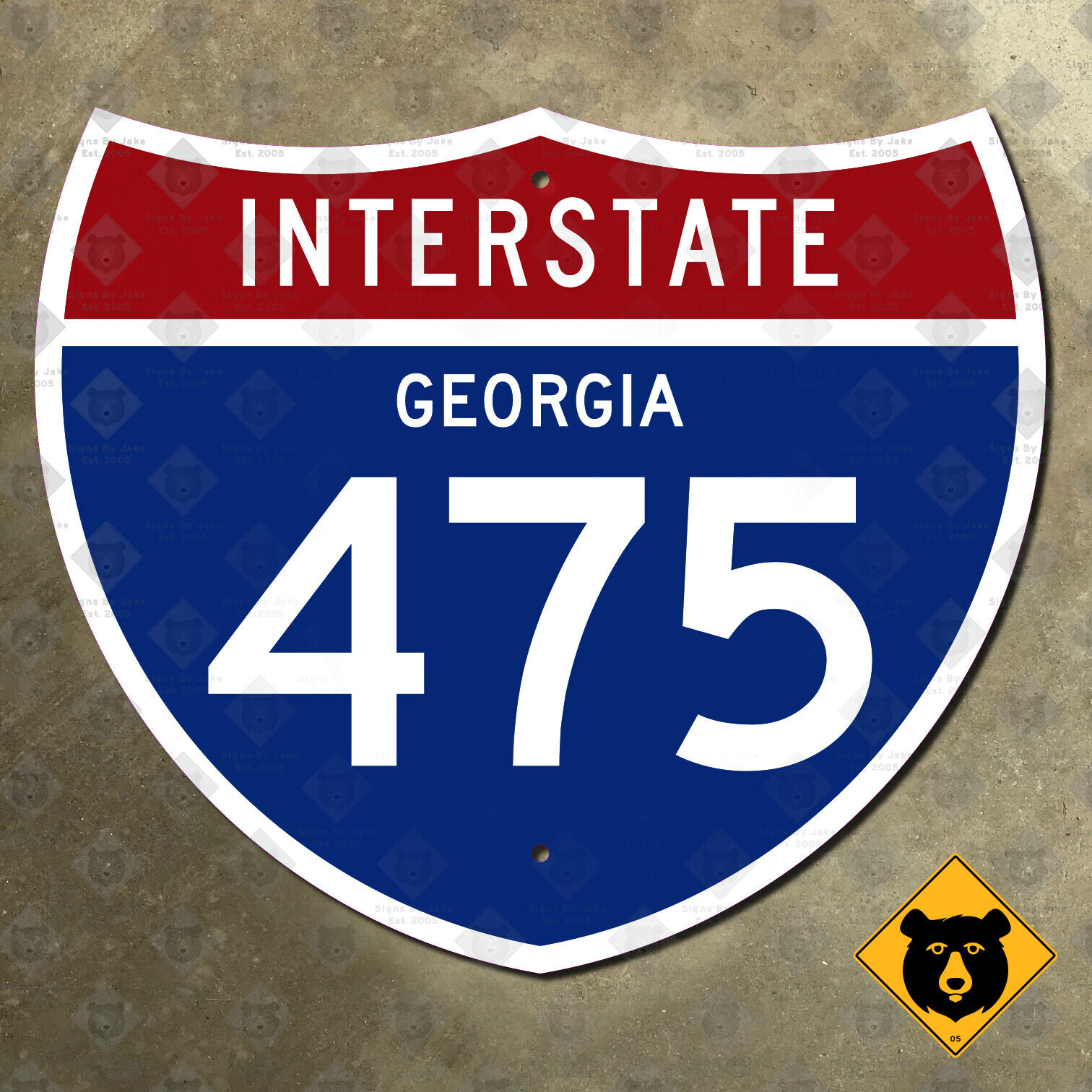 Georgia Interstate 475 highway marker 1961 road sign Macon 21x18