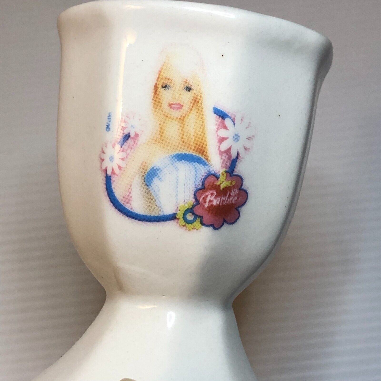 Barbie Theme Ceramic Egg Cup 6.5cm tall  - Barbie collectable