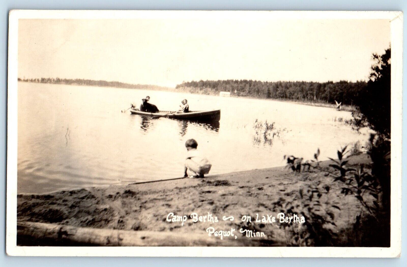 Pequot Minnesota MN Postcard RPPC Photo Camp Bertha On Lake Bertha c1940's