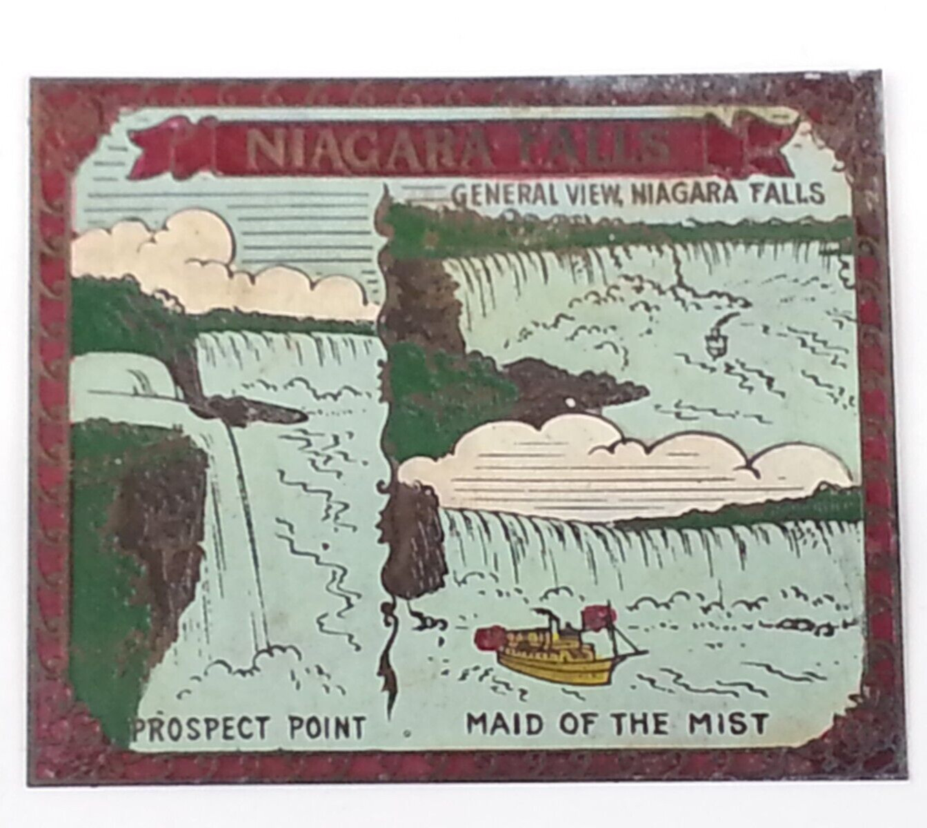 Vintage Metal Niagara Falls Prospect Point Maid Of The Mist Souvenir Miniature