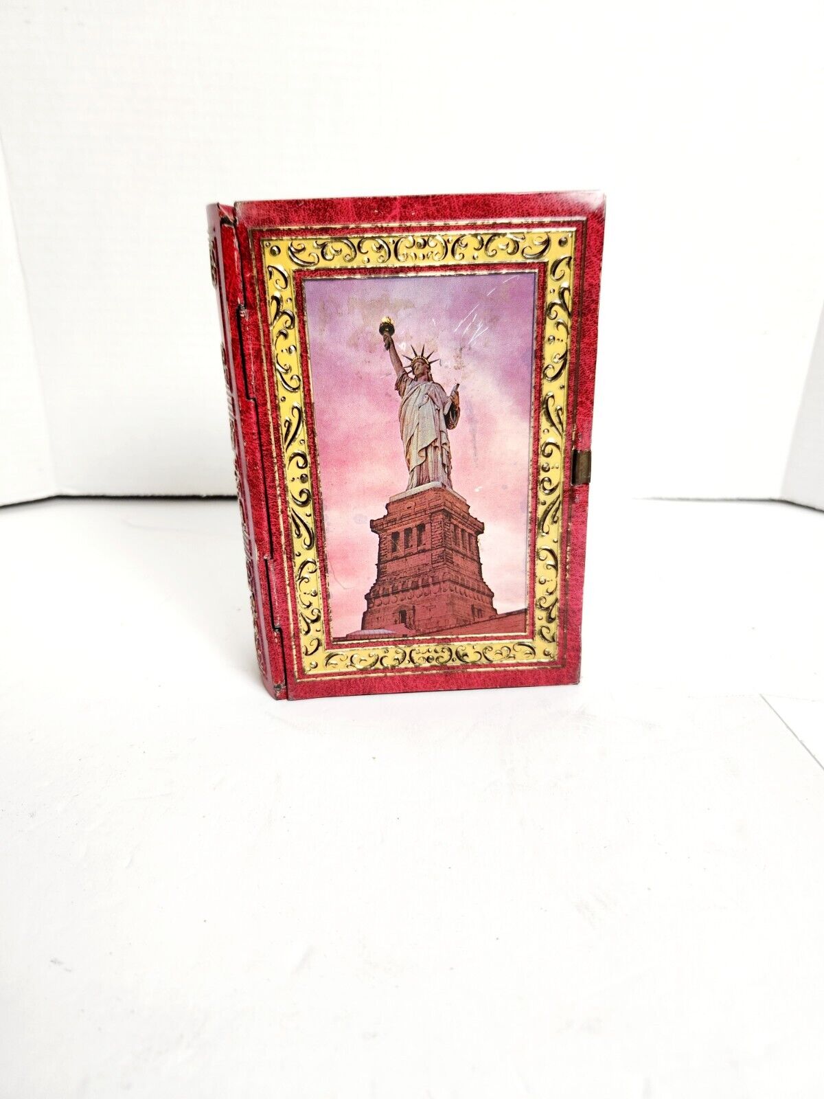 RARE Vintage Statue of Liberty Metal book Bank Made in WESTERN Germany