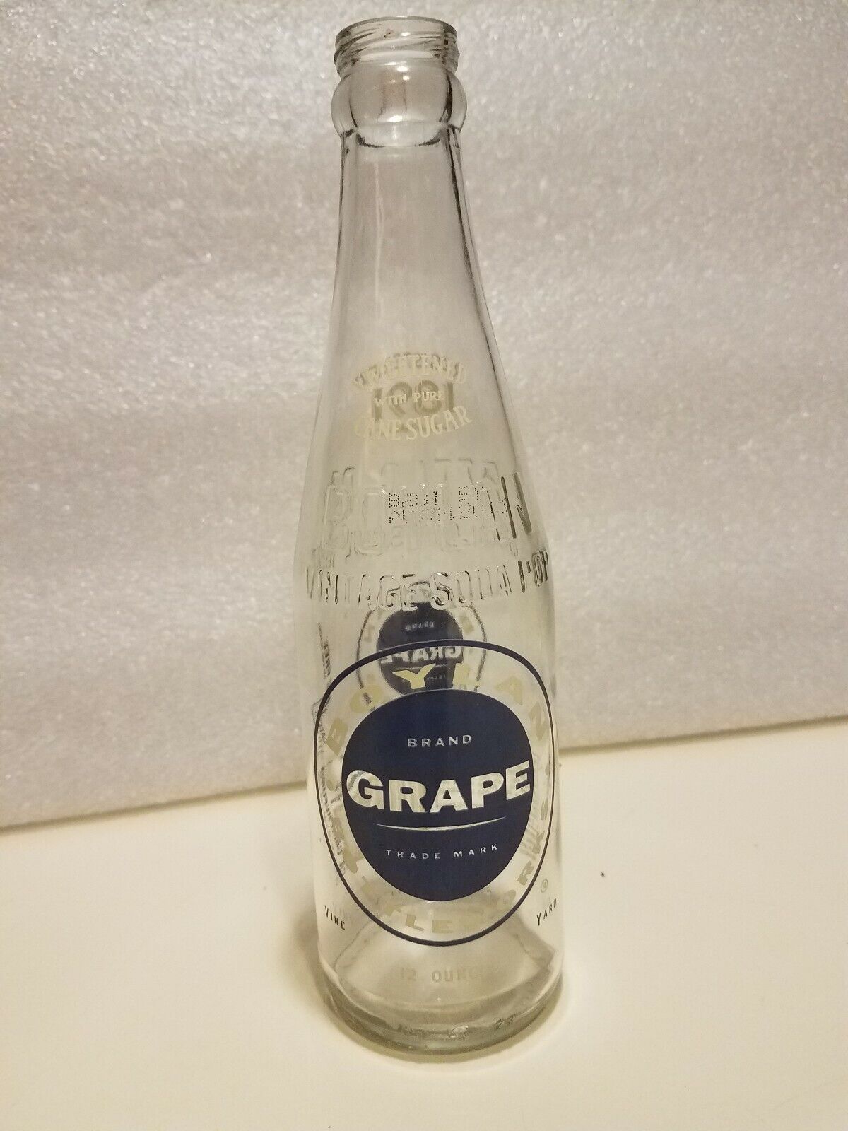 Boylan Bottleworks  12 oz Soda Bottle  GRAPE vintage soda pop registered 1891