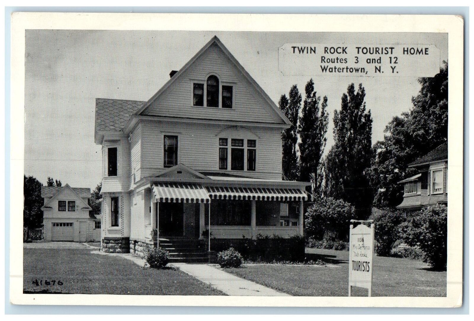 c1920's Twin Rock Tourist Home Hotel Restaurant Watertown New York NY Postcard