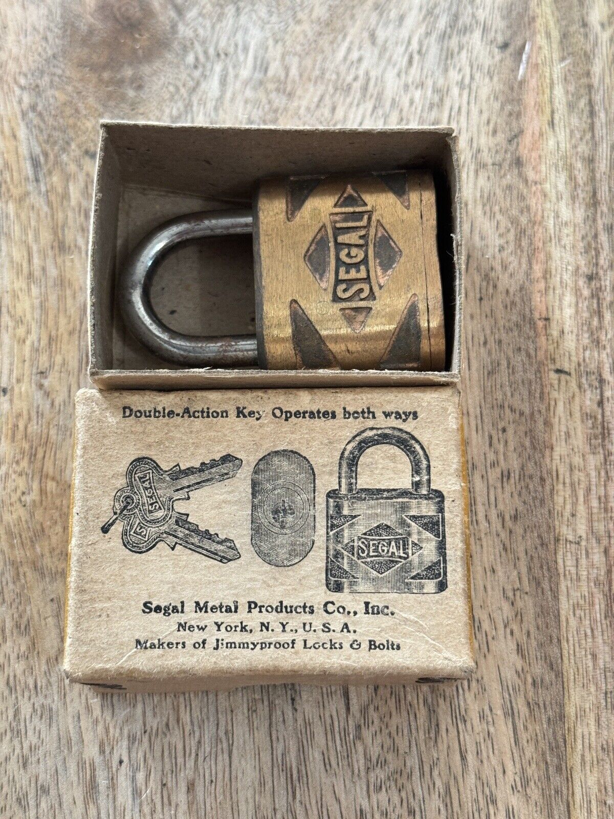 Vintage Old Segal Padlock With Box No Key