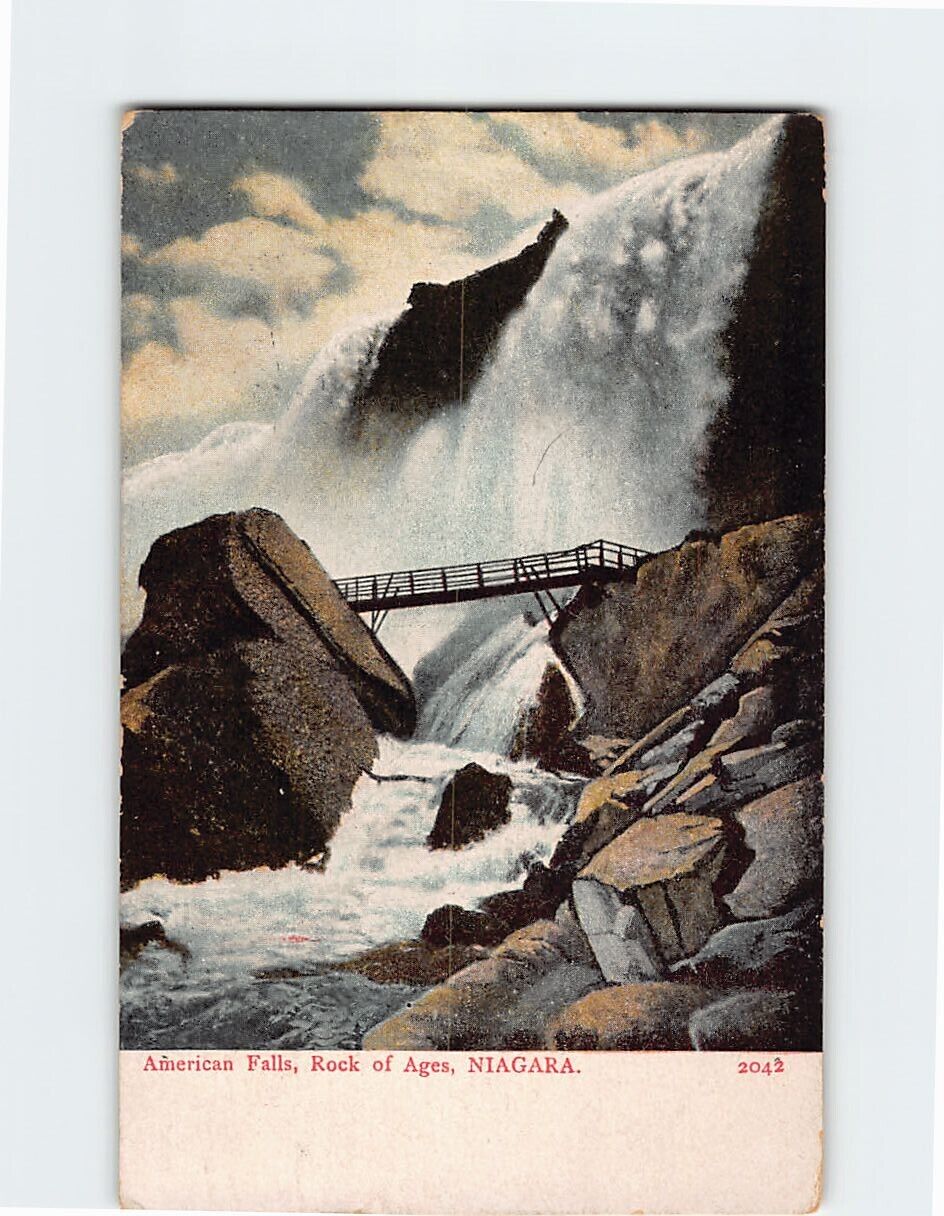 Postcard American Falls Rock of Ages Niagara Falls New York USA