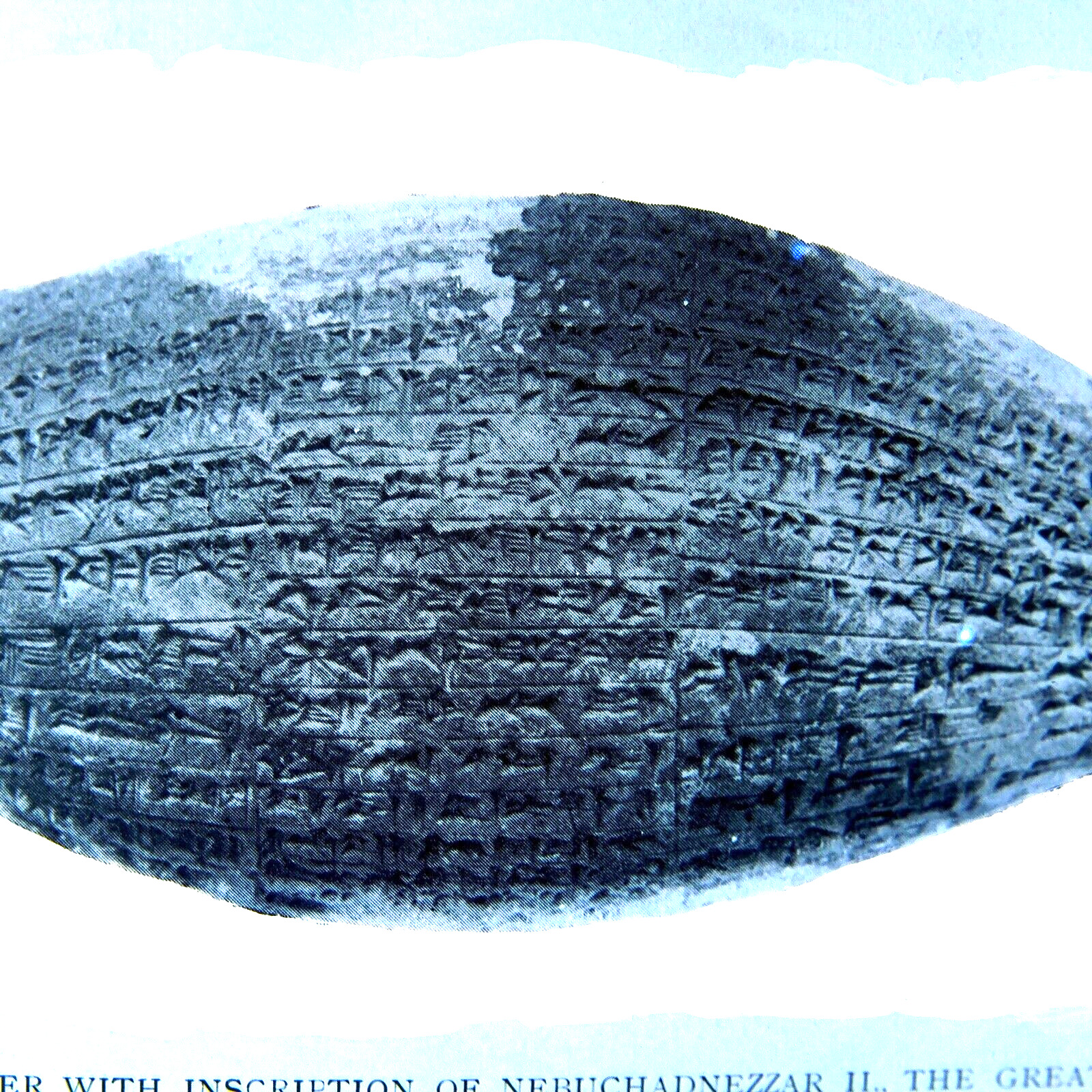 c.1900s Glass Plate Negative Ancient Stone Cyliner Nebuchadnezzar II 4x5 