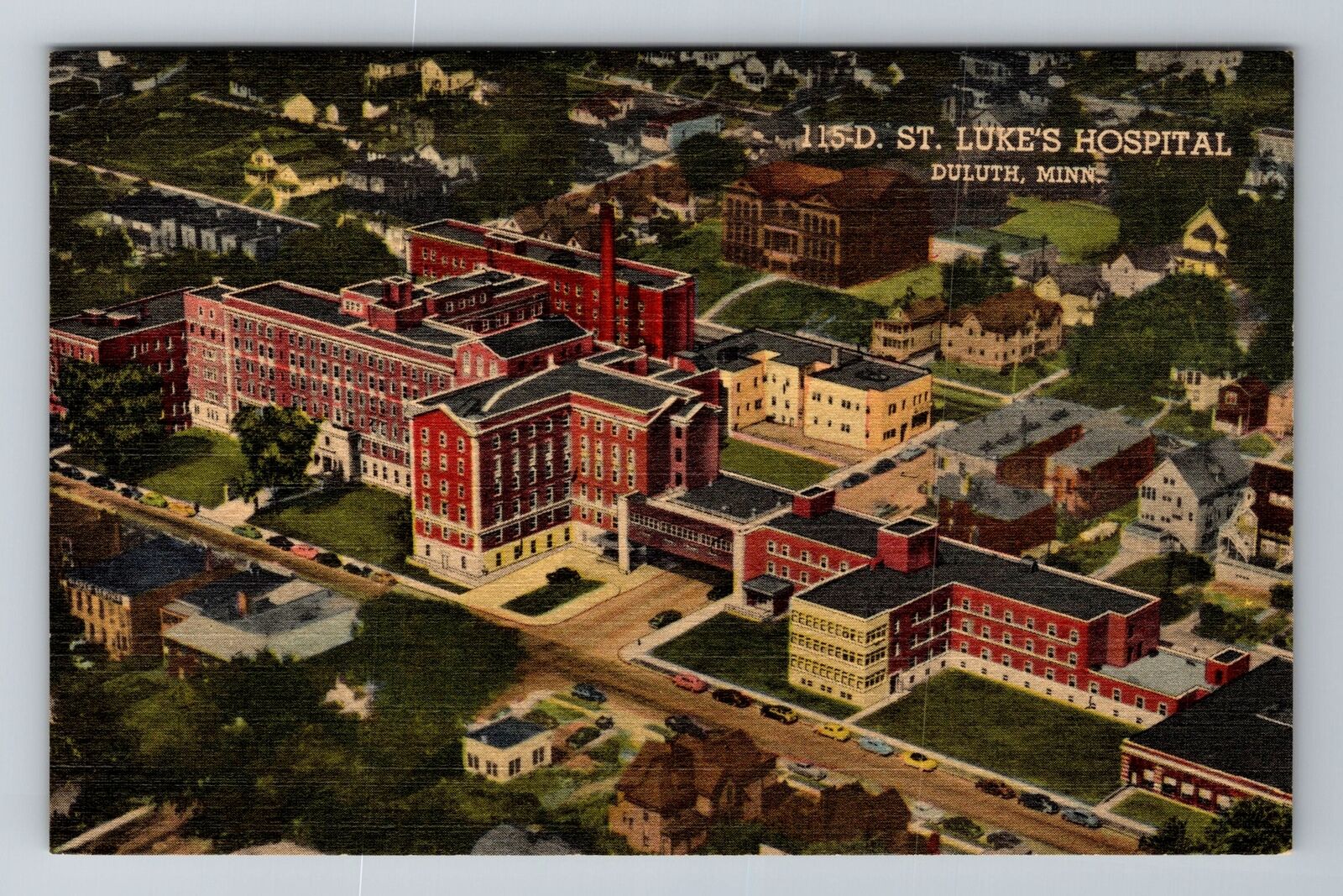 Duluth MN-Minnesota, St Luke's Hospital, Antique Vintage Souvenir Postcard