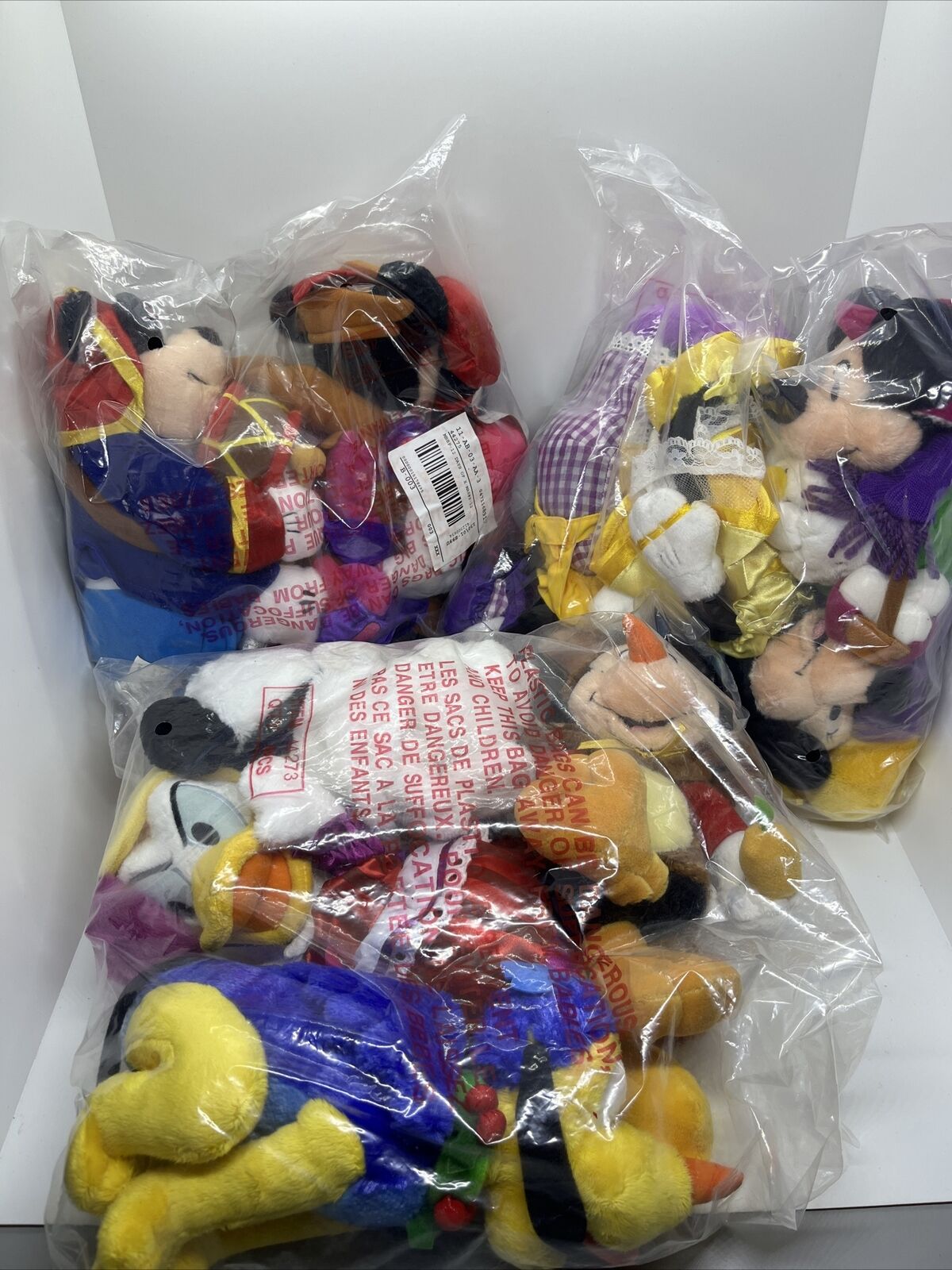 Disney Mickey's 12 Days Of Christmas Beanie Bag Plush Set SEALED COMPLETE VHTF