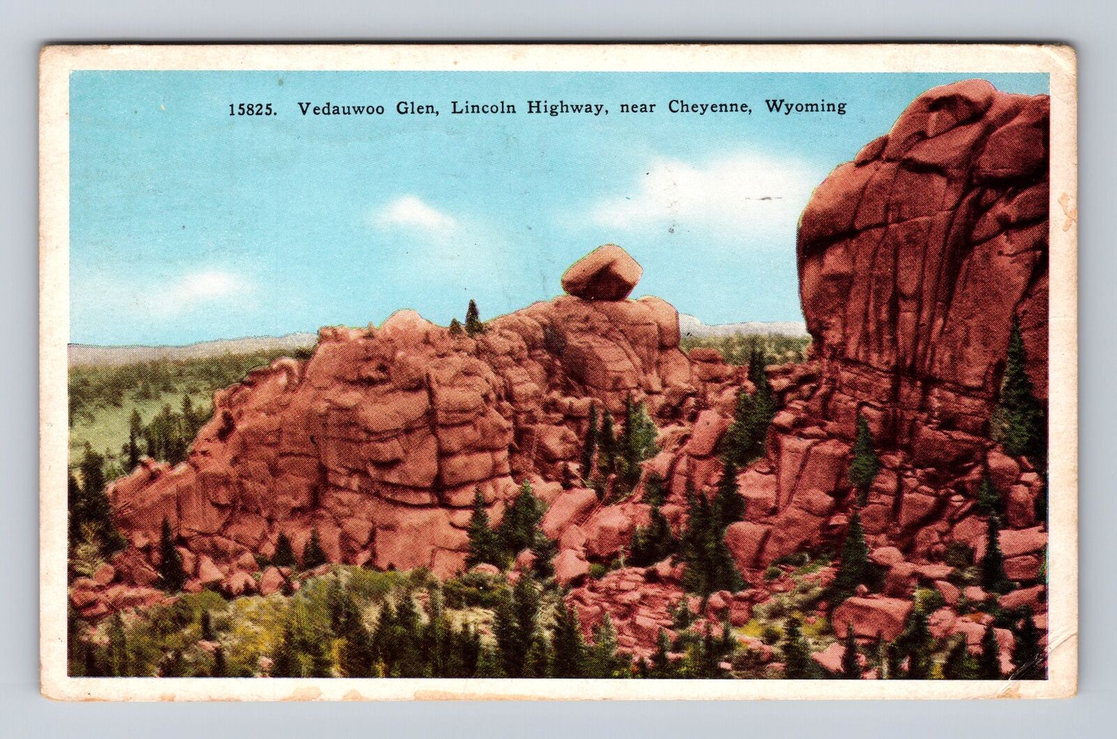 Cheyenne WY-Wyoming, Vedauwoo Glen, Antique, Vintage c1936 Souvenir Postcard