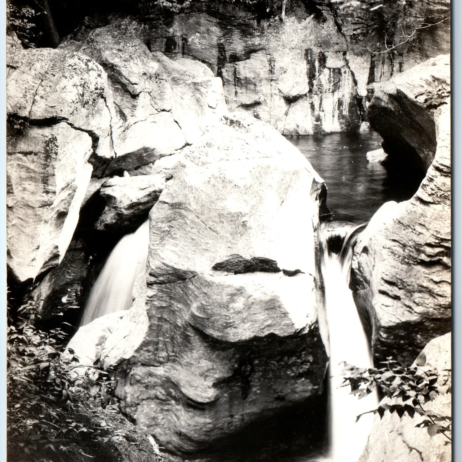 c1930s Stowe, VT RPPC Bingham Falls Waterfall Real Photo Richardson Newport A259