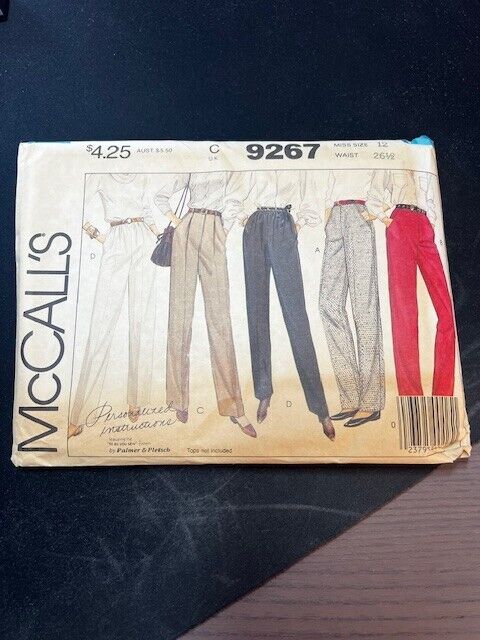 McCall's Pattern (Misses' Pants) size 12 waist 26.5