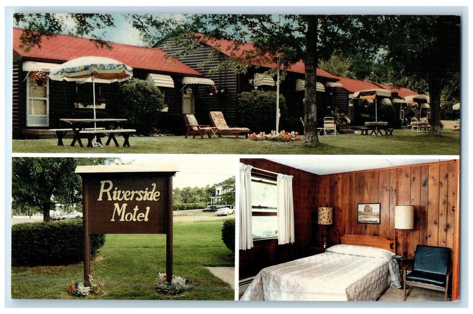 c1950's The Riverside Motel Lewiston New York NY Multiview Vintage Postcard