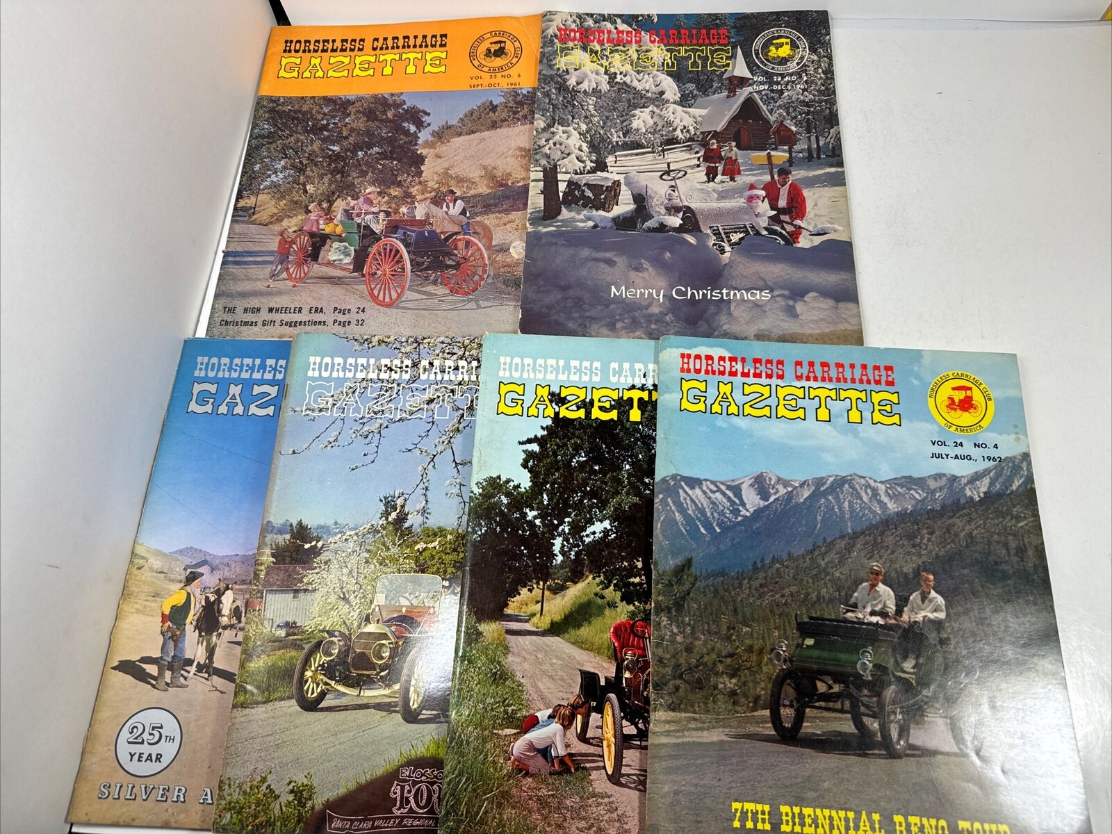 Mixed Vintage Lot 6 of Horseless Carriage Gazette Magazines 1961-1962