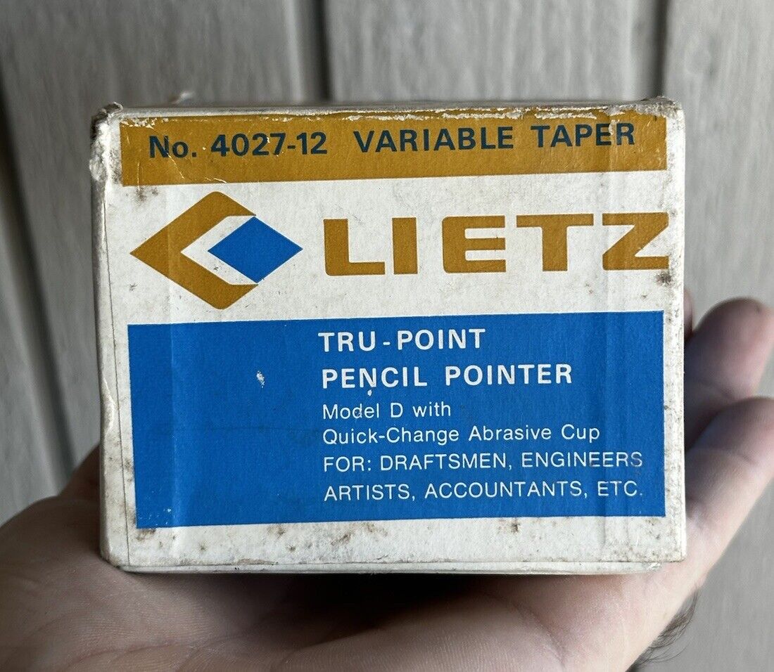 Vintage LIETZ Tru-Point Pencil Pointer Pencil Sharpener Model D 4027-12 Draftsma