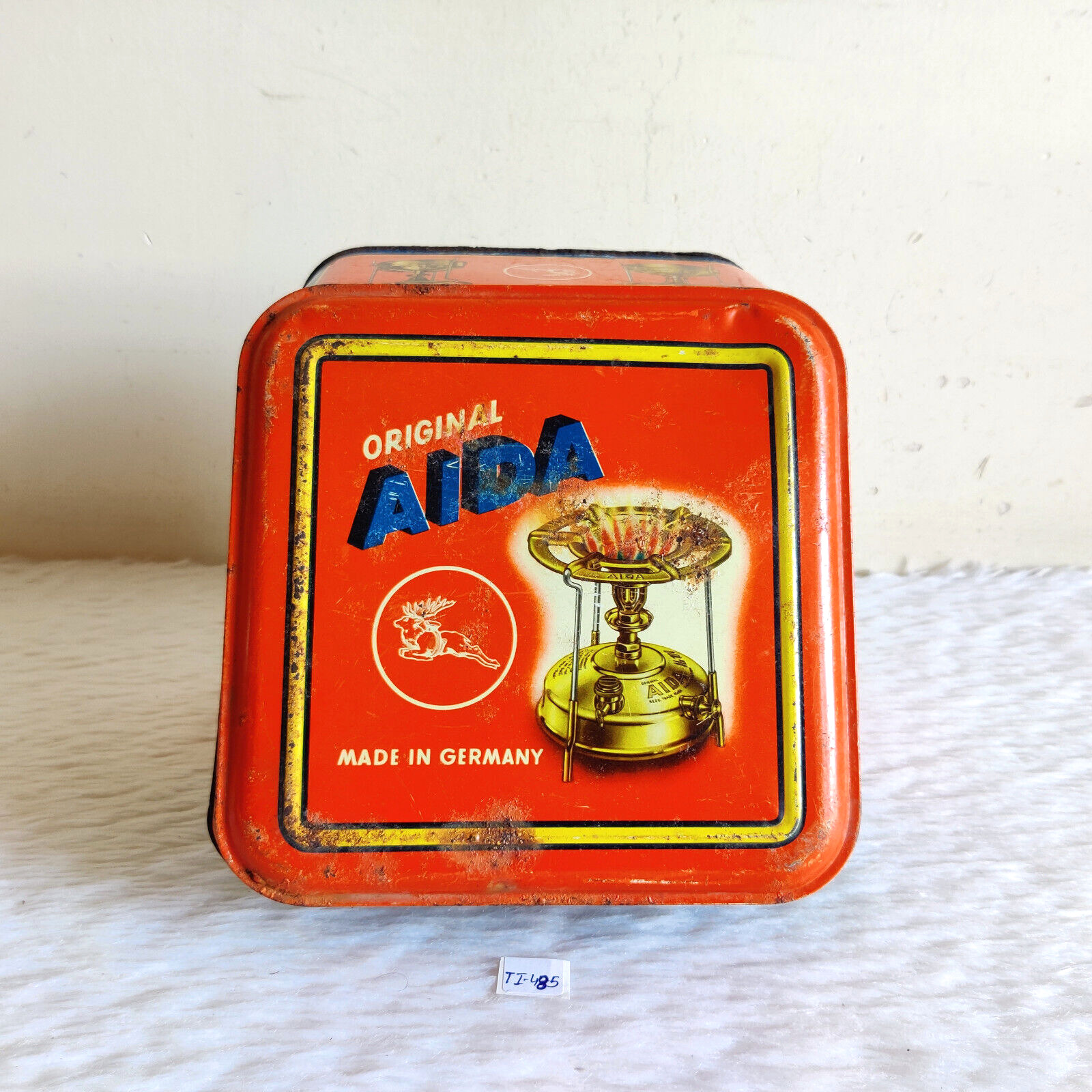 Vintage Original Aida Stove & Lamp Advertising Tin Box Germany Collectible TI485