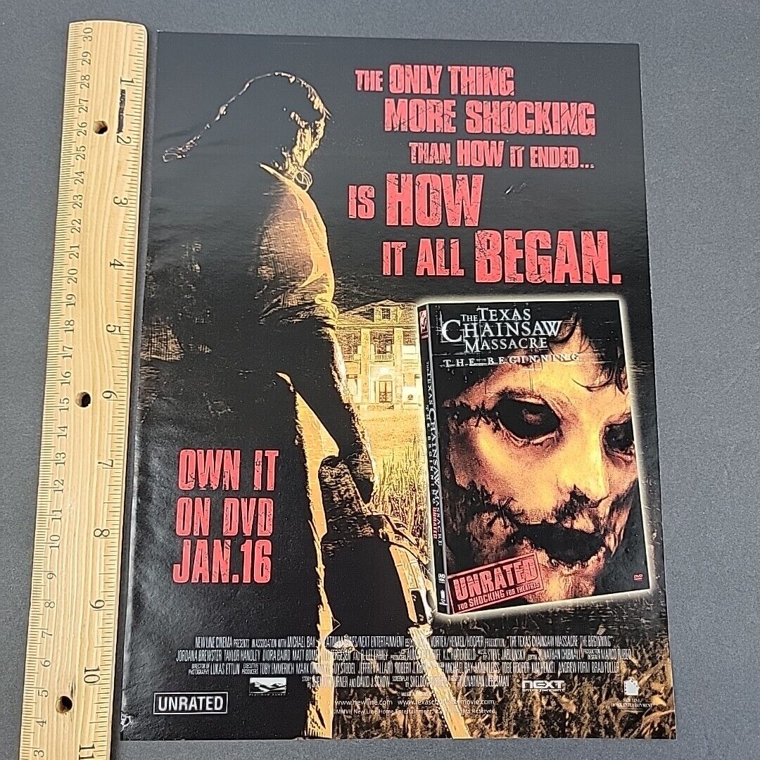 2007 Print Ad The Texas Chainsaw Massacre The Beginning Horror Movie Promo Page