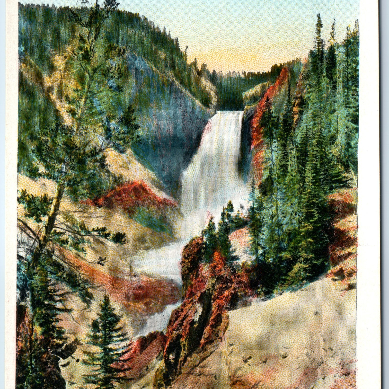c1910s J.E Haynes Great Fall Red Rock 308 Waterfall Yellowstone Park #16253 A222